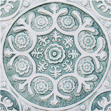 Handmade tile with carved relief for kitchens, bathrooms and outdoor wall art. Decorative tile handmade in Spain.
