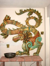Ceramic mural made with Handmade tiles.  Custom designed ceramic wall art installation, handmade in Spain.