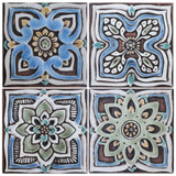 These handmade tiles make wonderful wall hangings and outdoor wall art.  Matt blue decorative tile handmade in Spain.