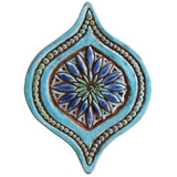 Turquoise outdoor wall art tiles handcrafted by gvega. Decorative tiles handmade in Spain.