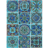 Handmade Tiles Set12 Turquoise [10cm/4.1"]