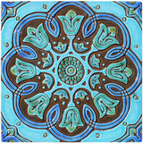 Spanish tile #12 Turquoise