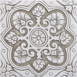 Spanish tile #10, Large beige and white handmade tile