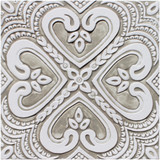 Spanish tile #16, Large beige and white handmade tile