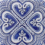 Large blue and white Spanish tile