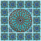 Ceramic tile mural - turquoise - tile art by gvega