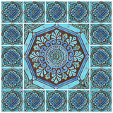 Ceramic tile mural - turquoise - tile art by gvega