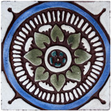 Handmade tile Matt blue Mandala #3 [10cm/3.9"]
