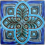 Handmade tile turquoise for kitchens bathrooms and outdoor wall art
