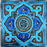 Handmade tile turquoise for kitchens bathrooms and outdoor wall art