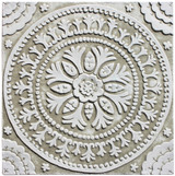 Handmade tile for kitchens, bathrooms and outdoor wall art. Decorative tile handmade in Spain. Relief tile glazed in beige and white.