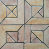 Decorative tile "Senegal" - 20 x 20cm - Glazed in matt ocre, cream and browns.