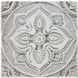 Handmade tile for kitchens, bathrooms and outdoor wall art. Decorative tile handmade in Spain. Relief tile glazed in beige and white.