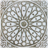 Handmade moroccan tile for kitchens, bathrooms and outdoor wall art. Decorative tile handmade in Spain. Relief tile glazed in beige and white.