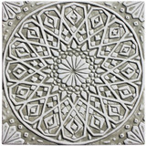 Handmade moroccan tile for kitchens, bathrooms and outdoor wall art. Decorative tile handmade in Spain. Relief tile glazed in beige and white.