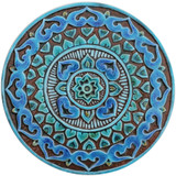 These circular handmade tiles make unique wall hangings for kitchens, bathrooms or outdoor wall art. Our turquoise decorative tiles can also be combined with our many other circular tiles to make larger wall art installations.