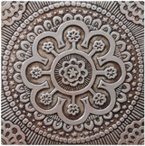 These handmade tiles make wonderful wall hangings and outdoor wall art.  Silver decorative tile handmade in Spain.