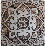 These handmade tiles make wonderful wall hangings and outdoor wall art.  Silver decorative tile handmade in Spain.