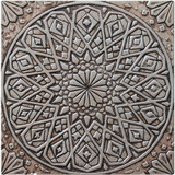 These handmade tiles make wonderful wall hangings and outdoor wall art.  Silver decorative tile handmade in Spain.