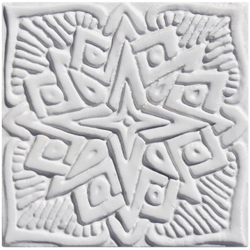 These handmade tiles make wonderful kitchen tiles, bathroom tiles, wall decor and outdoor wall art.  White relief tile handmade in Spain.