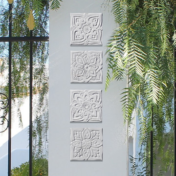 These handmade tiles are for kitchens and bathrooms.  These decorative tiles also make wonderful wall hangings and outdoor wall art.  Our white relief tiles are handmade in Spain.