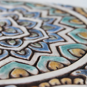 These handmade tiles make wonderful wall decor or outdoor wall art.  Decorative tile handmade in Spain.