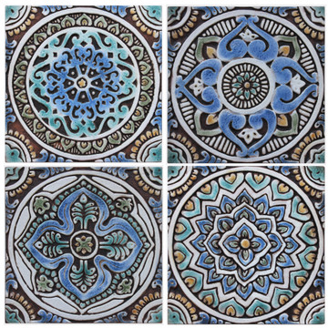 These handmade tiles make wonderful wall decor or outdoor wall art.  Decorative tile handmade in Spain.