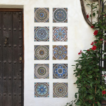 These handmade tiles make wonderful wall decor or outdoor wall art.  Decorative tile handmade in Spain.