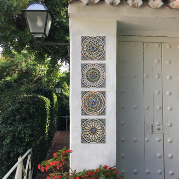 Handmade Tiles matt blue Set6 [20cm/7.8"]