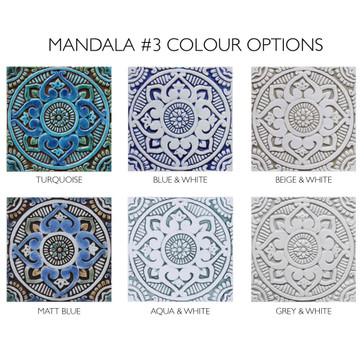 These handmade tiles make wonderful wall hangings and outdoor wall art.  These decorative tiles are handmade in Spain and glazed in matt blue and finished in aged effect.