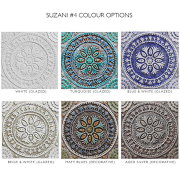 These handmade tiles make wonderful wall decor or outdoor wall art.  Decorative tile handmade in Spain.