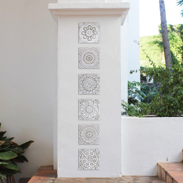 Handmade tile beige white Moroccan #4 [20cm/7.8"]