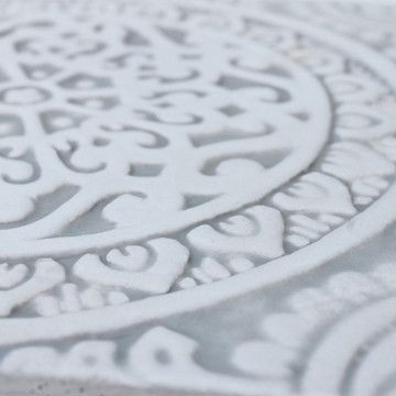 Handmade tile grey mandala #1 [20cm/7.8"]