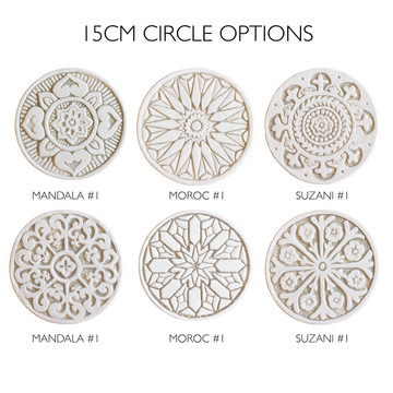 Ceramic wall art circles SET3 Beige Mandala#5