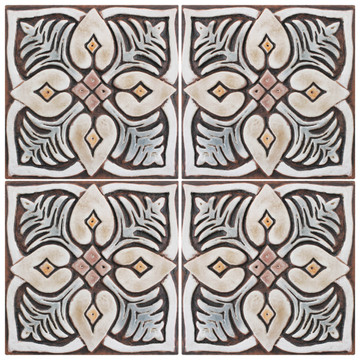 These handmade tiles make wonderful wall hangings and outdoor wall art.  Matt brown decorative tile handmade in Spain.