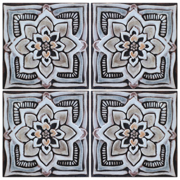 These handmade tiles make wonderful wall hangings and outdoor wall art.  Matt brown decorative tile handmade in Spain.