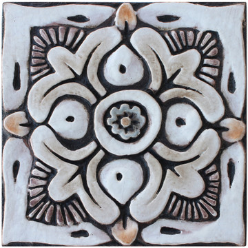 These handmade tiles make wonderful wall hangings and outdoor wall art.  Matt brown decorative tile handmade in Spain.