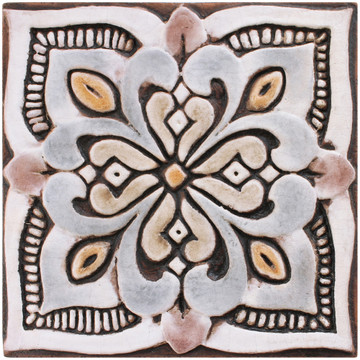 These decorative tiles make wonderful wall hangings and outdoor wall art.  These handmade Spanish tiles are carved in relief and glazed in matt brown and finished in aged effect.
