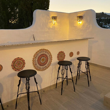 Our ceramic murals make unique wall art for your garden or patio walls. Our tiles are handmade in Spain.