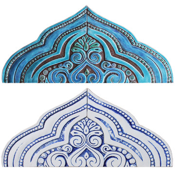 Decorative arch made from ceramic.  Handmade spanish tile for doorway or window decoration.