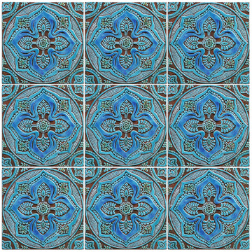 Large ceramic tile handmade in Spain. Decorative tile for kitchens, bathrooms or outdoor wall art.