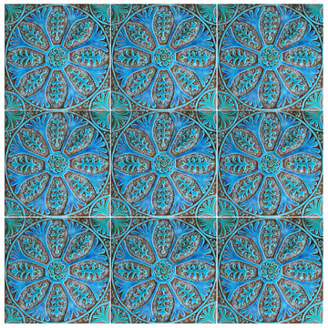 Large ceramic tile handmade in Spain. Decorative tile for kitchens, bathrooms or outdoor wall art.