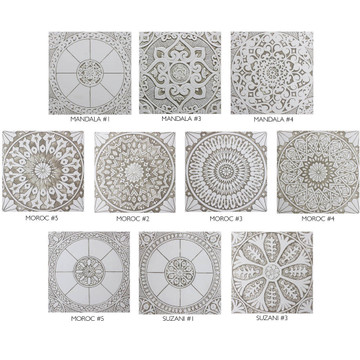 Large ceramic tile handmade in Spain. Decorative tile for kitchens, bathrooms or outdoor wall art.