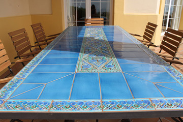 Handmade tile mosaic tabletop 12