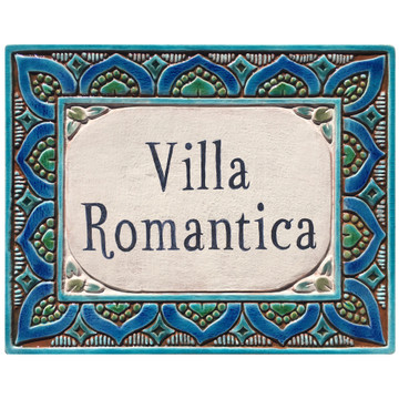 Ceramic house number.  Personalised house plaque, handmade in Spain.