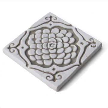 Handmade tile beige white Moroccan #3 [10cm/3.9"]