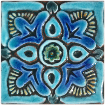 Handmade Tiles Set12 Turquoise [10cm/4.1"]