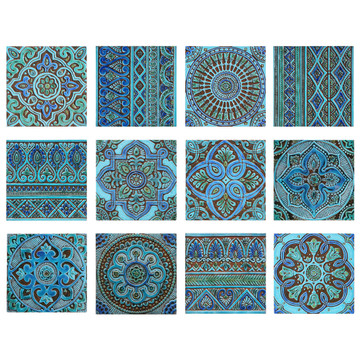 Spanish tile wall art composition