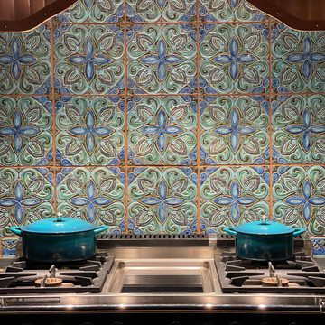 Spanish tiles kitchen backsplash