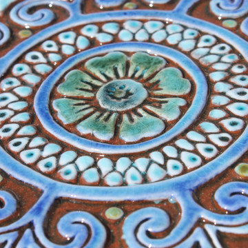 Spanish tile #13 Turquoise zoom